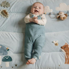 Little Dutch Playpen Mat - Forest Friends, padded sensory play mat with crinkly textures, a mirror, and woodland characters for baby development.