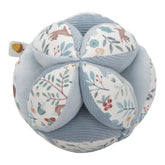Little Dutch Gripping Ball - Forest Friends with soft textures, knots, and bell rattle, designed to stimulate sensory development and grip strength for babies.