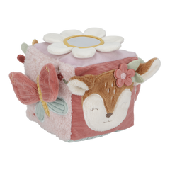 Little Dutch Soft Activity Cube - Fairy Garden with textures, shapes, and a blooming mirror for baby sensory play