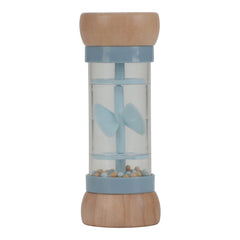 Little Dutch Rain Rattle - Forest Friends with soothing rain sounds and a charming fox and mushroom design on wooden ends.