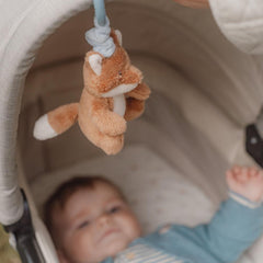 Little Dutch Pull and Shake Fox - Forest Friends, featuring pull-and-shake action, crinkly textures, and baby-safe materials for sensory play.