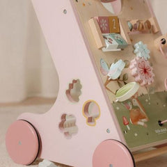 Little Dutch Multi-Activity Baby Walker - Fairy Garden with interactive activities, rubber wheels, and colorful Fairy Garden theme for toddlers’ walking and play.