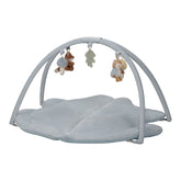 Little Dutch Activity Play Mat - Forest Friends with padded surface, detachable arch, hanging toys, and interactive sensory elements for baby development.