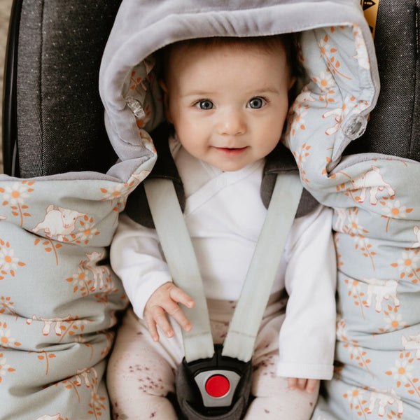 Sleepee Car Seat Blanket - Vintage Animals (colours)