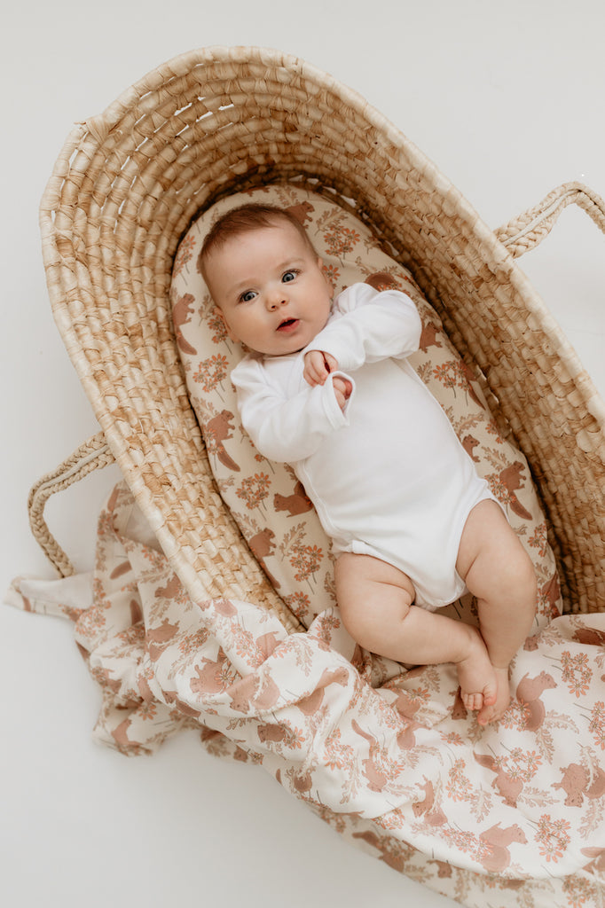 Sleepee Moses Basket Fitted Sheet (2-Pack) - Vintage Animals