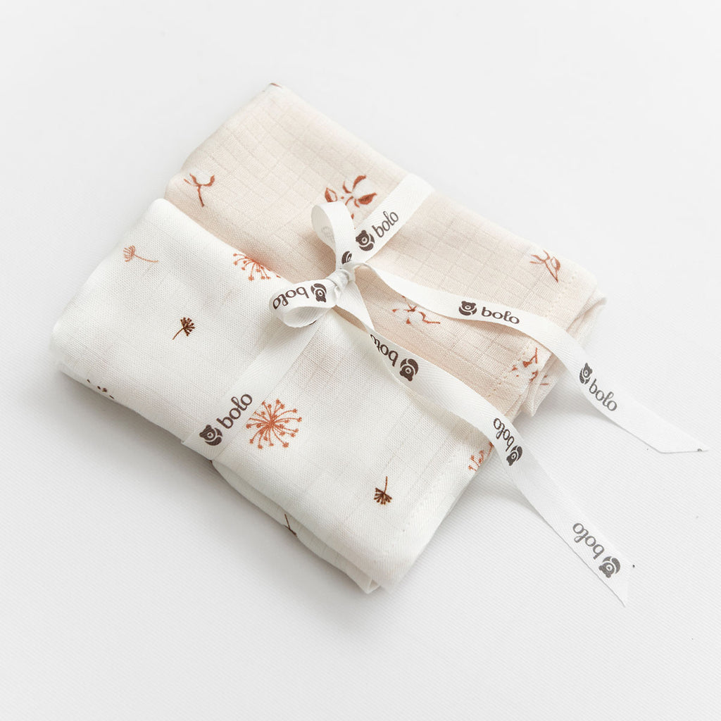 Bolo 2pack of Muslin Swaddles (colours)