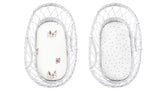 Sleepee Moses basket/carrycot fitted sheet (2pack) - Jungle Bird & Grey