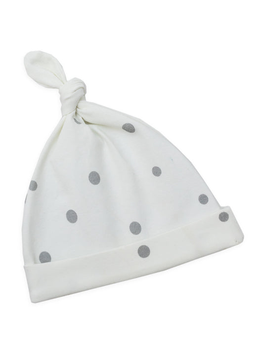 Baby Beanie Hats - Grey Dots & Melange Grey (2 pack)