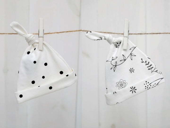 Baby Beanie Hats - Dots & Bloom (2 pack)