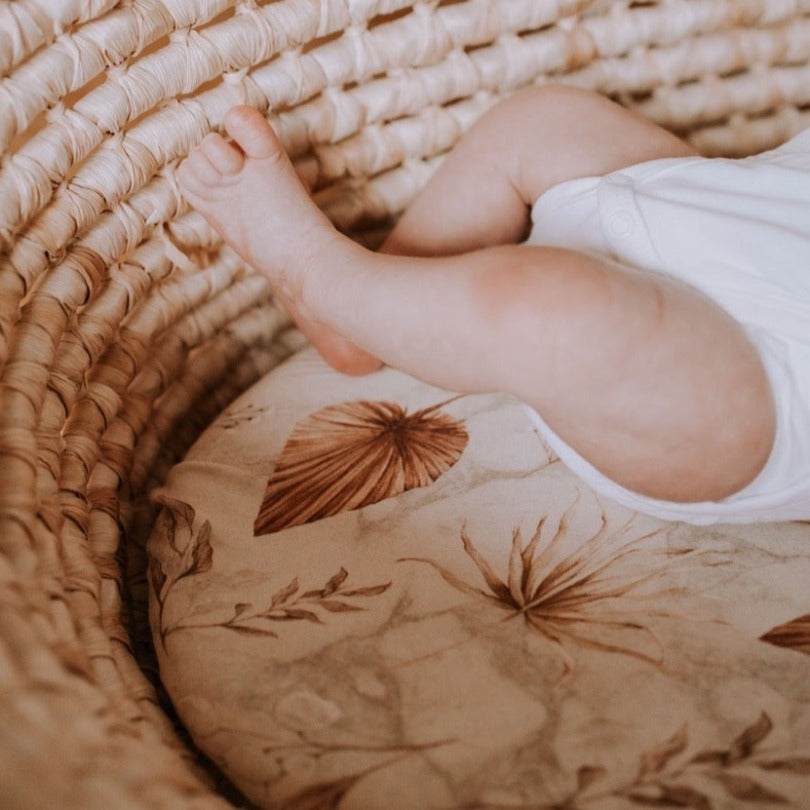 Sleepee Moses Basket Fitted Sheet (2-Pack) - Bohemian Sand & Botanic