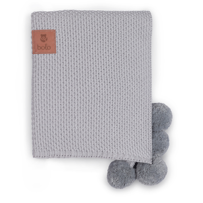 Bolo Pom Pom Blanket - Grey