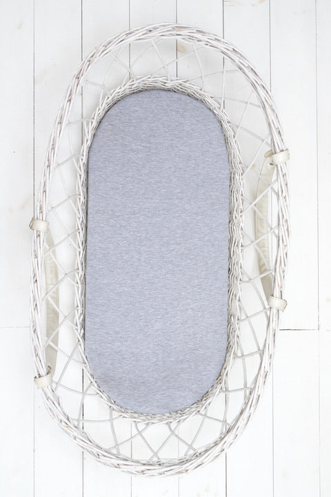 Sleepee Moses Basket Fitted Sheet (2-Pack) - Grey Dots & Mélange Grey