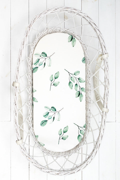 Sleepee Moses Basket Fitted Sheet (2-Pack) - Dots & Eucalyptus