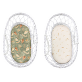 Sleepee Moses Basket Fitted Sheet (2-Pack) - Bohemian Green & Botanic