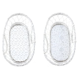 Sleepee Moses Basket Fitted Sheet (2-Pack) - Bloom & Dots
