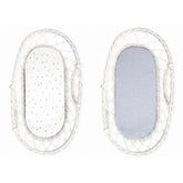 Sleepee Moses Basket Fitted Sheet (2-Pack) - Grey Dots & Mélange Grey