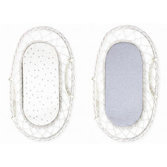 Sleepee Moses Basket Fitted Sheet (2-Pack) - Grey Dots & Mélange Grey