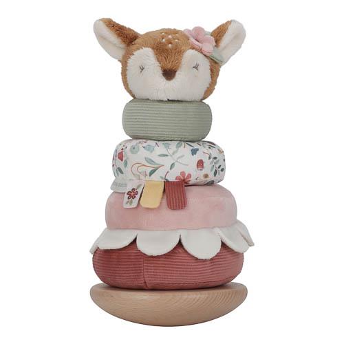 Little Dutch Rocking Ring Stacker - Fairy Garden with rocking deer base and stackable rings for toddler motor skill development.