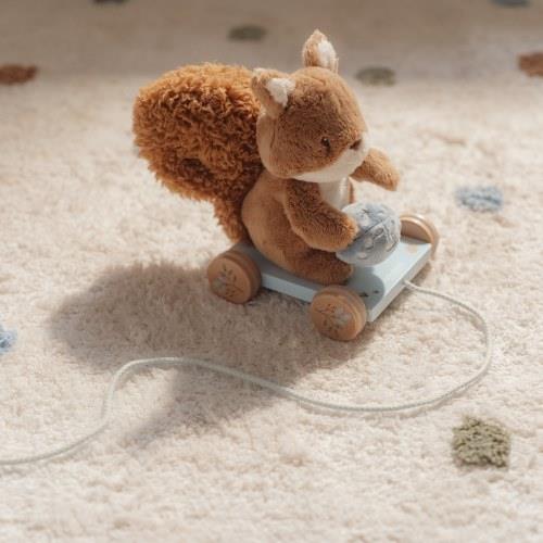 Little Dutch Pull-Along Squirrel - Forest Friends, a wooden toddler toy with smooth wheels, pull string, and woodland design for walking and play.