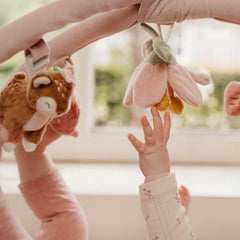 Little Dutch Activity Play Mat - Fairy Garden with padded surface, hanging toys, and interactive elements for baby sensory and motor skill development.