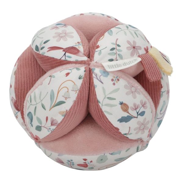 Little Dutch Gripping Ball - Fairy Garden with soft textures, gentle rattle, and easy-to-grasp design for sensory play and baby development.