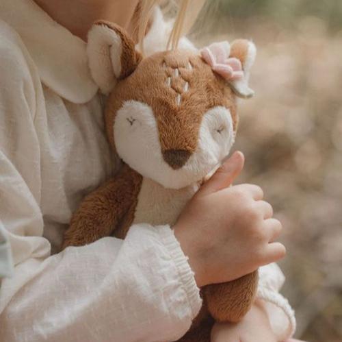 Little Dutch Cuddle Deer Long Legs - Fairy Garden with soft plush fur and long legs, perfect for cuddles and adventures with kids.
