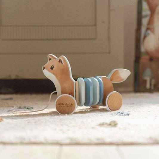 Little Dutch Pull-Along Wiggle Wood Fox - Forest Friends