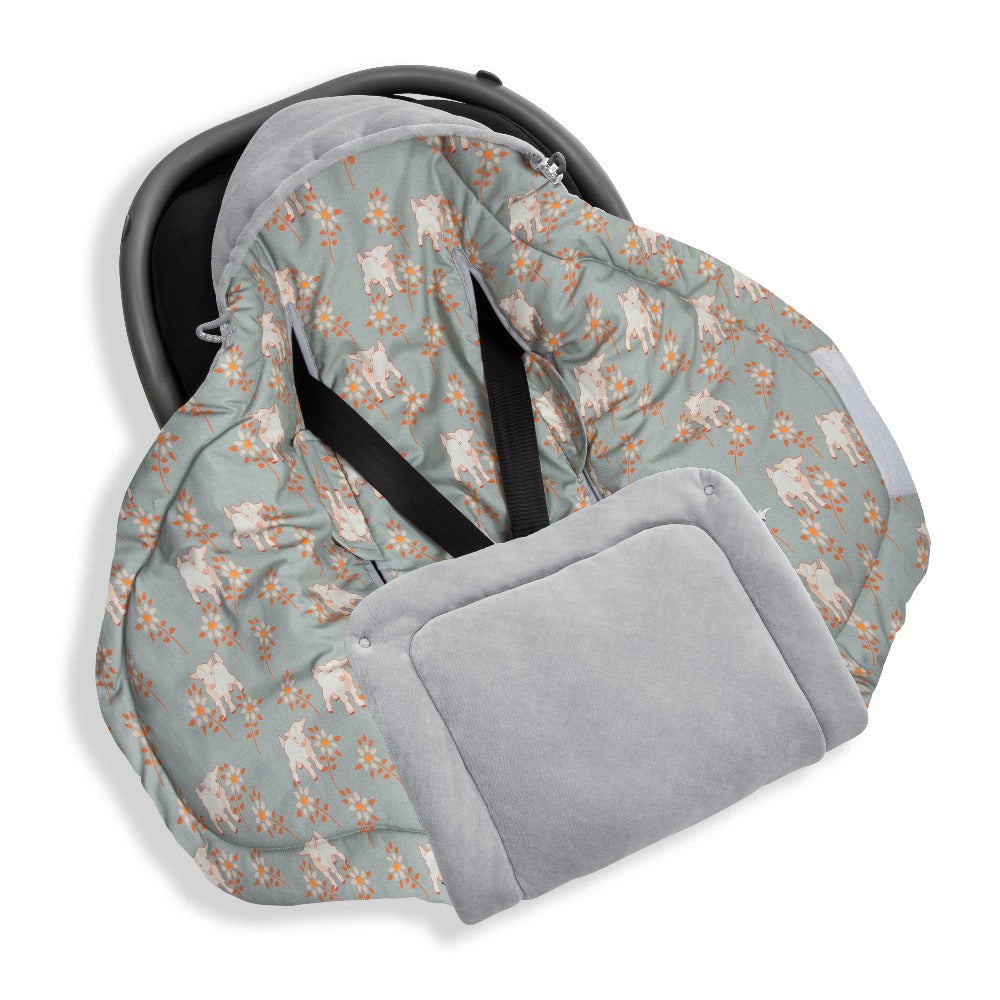 Sleepee Car Seat Blanket - Vintage Animals (colours)