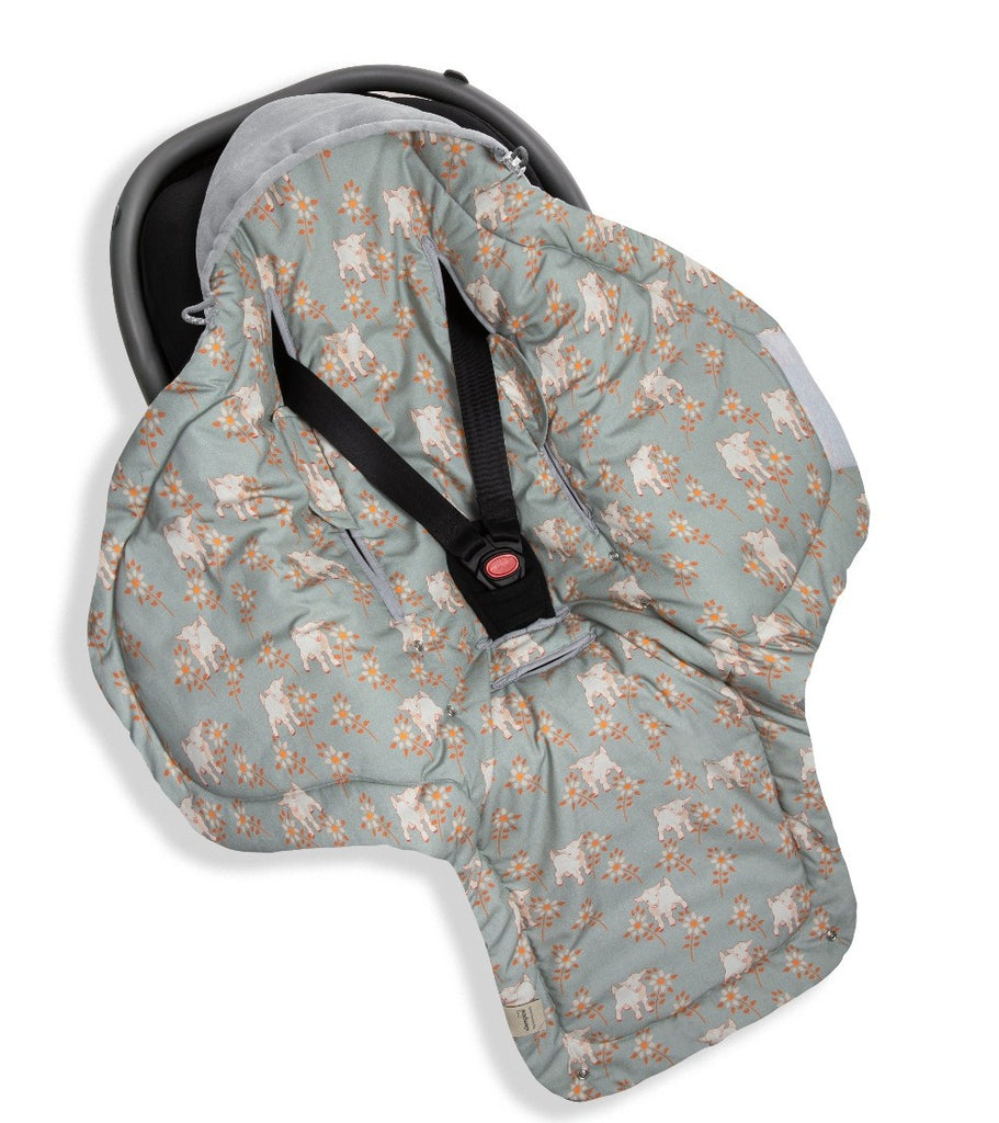 Sleepee Car Seat Blanket - Vintage Animals (colours)