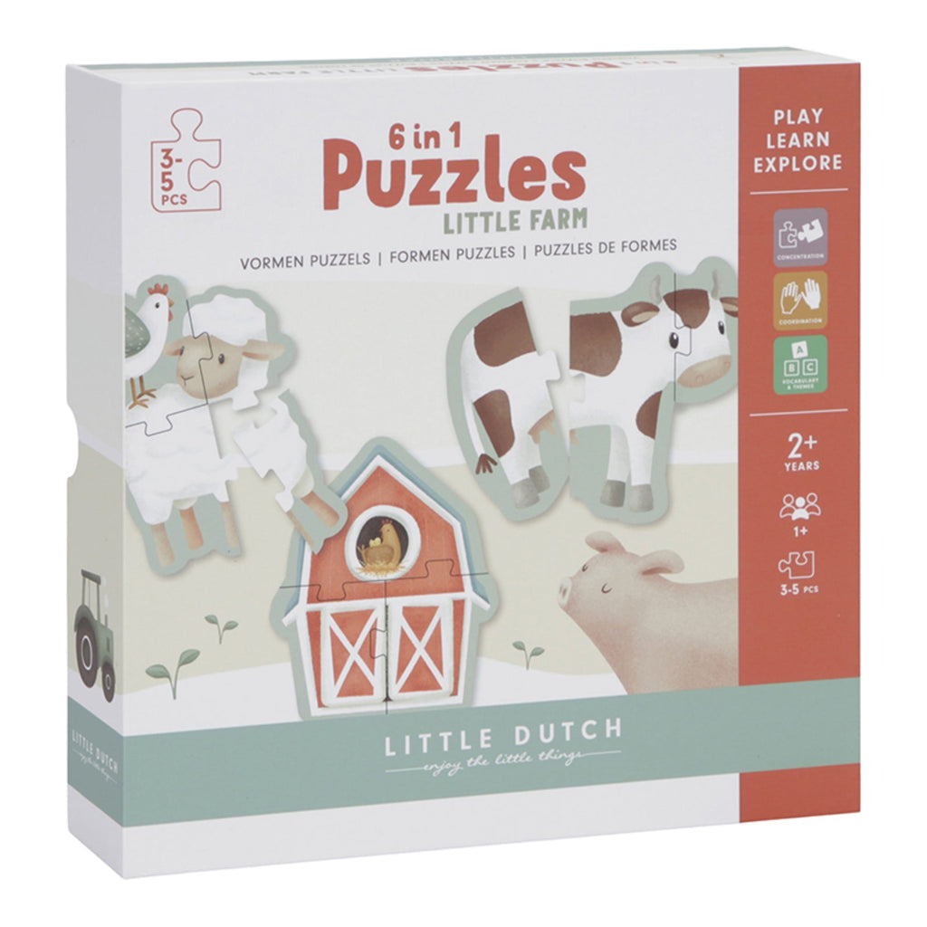 Little Dutch 6 in 1 Puzzles - Little Farm