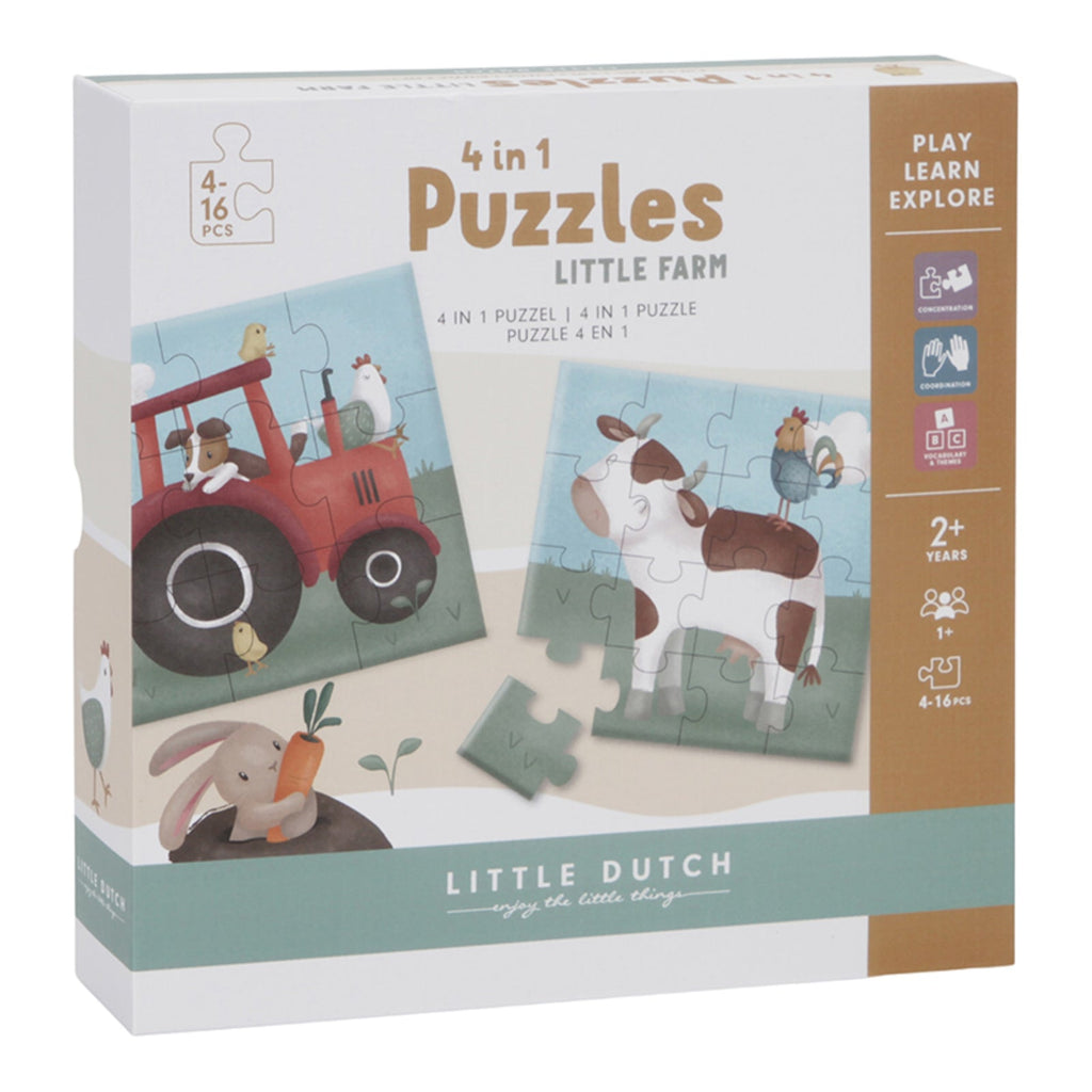 Little Dutch 4 in 1 Puzzles - Little Farm