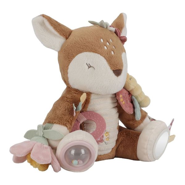 Little Dutch Activity Deer - Fairy Garden with crinkly butterfly, rattle, mirror, and rings, designed for sensory play and baby development.