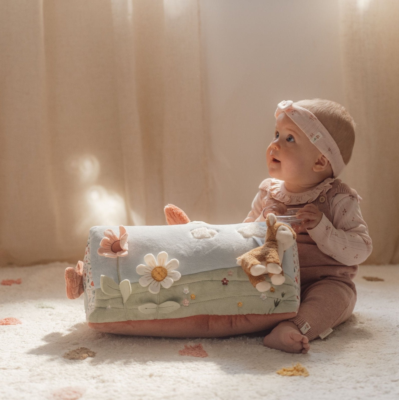 Little Dutch Baby Triangle - Fairy Garden, sensory activity toy with teething ring, rattle, and crinkly textures for baby exploration and development.






