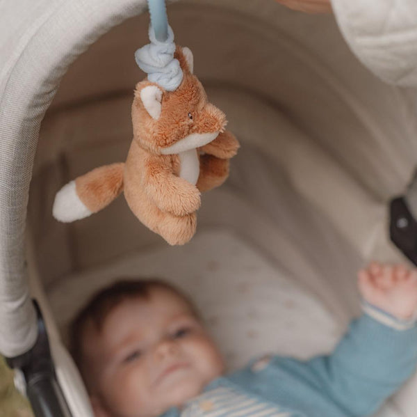 Little Dutch Pull and Shake Fox - Forest Friends, featuring pull-and-shake action, crinkly textures, and baby-safe materials for sensory play.