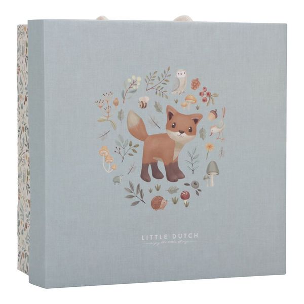 Little Dutch Gift Box Cuddles - Forest Friends with owl cuddle cloth, plush fox, and teething ring, perfect for baby gifts and sensory development.