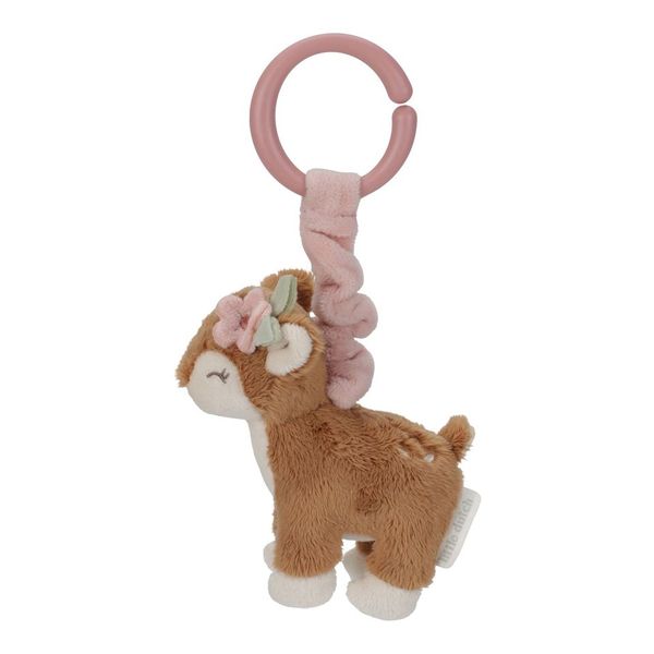 Little Dutch Pull-and-Shake Deer - Fairy Garden, designed for babies with a soft, cuddly texture that shakes when pulled, perfect for sensory play on the go.