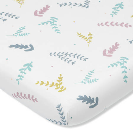 Pink No More Fitted Sheet - Plants (120x60)