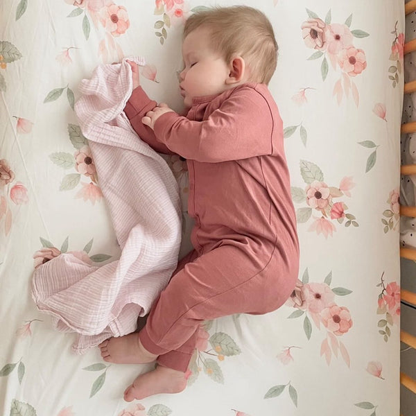 Cot bed fitted sheet - Vintage Flowers (choice of 2 sizes)