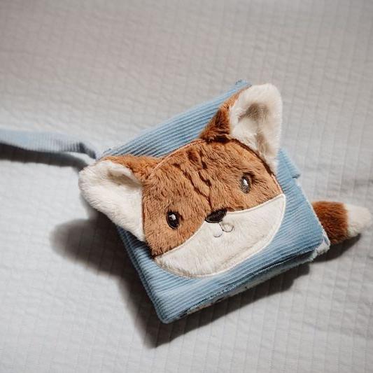 Little Dutch Stroller Booklet - Forest Friends featuring crinkle textures, labels, and mirror for sensory play on the go.