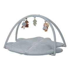 Little Dutch Activity Play Mat - Forest Friends with padded surface, detachable arch, hanging toys, and interactive sensory elements for baby development.

