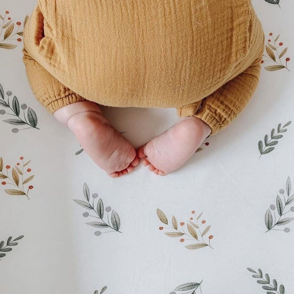 Cot bed fitted sheet - Autumn Leaves  (choice of 2 sizes)