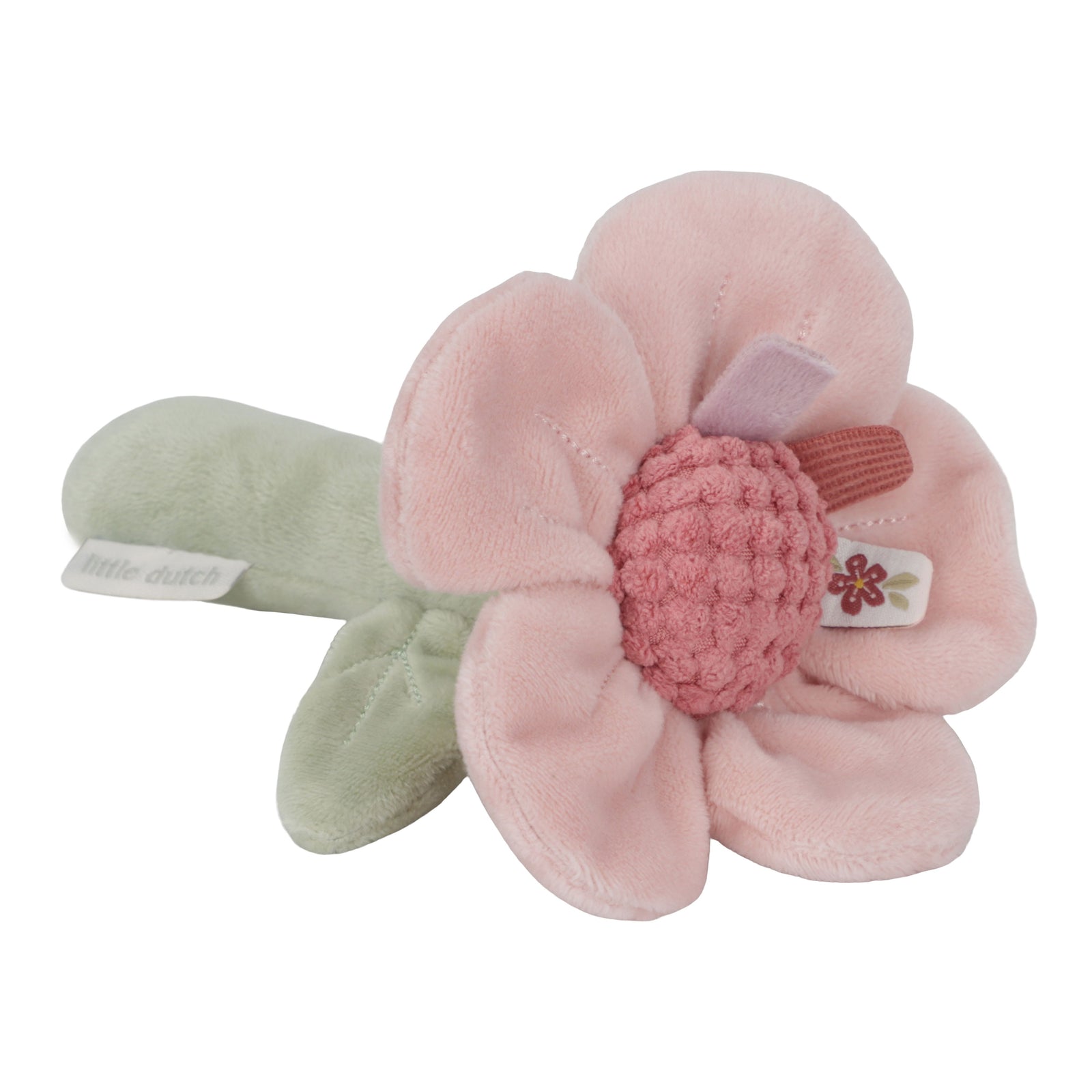 Little Dutch Rattle Flower - Fairy Garden, soft baby rattle with a pleasant sound, designed for sensory play and hand-eye coordination.