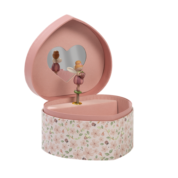 Little Dutch Jewellery Box with Music - Fairy Garden, featuring a spinning ballerina, melody, and floral design for storing children’s treasures.