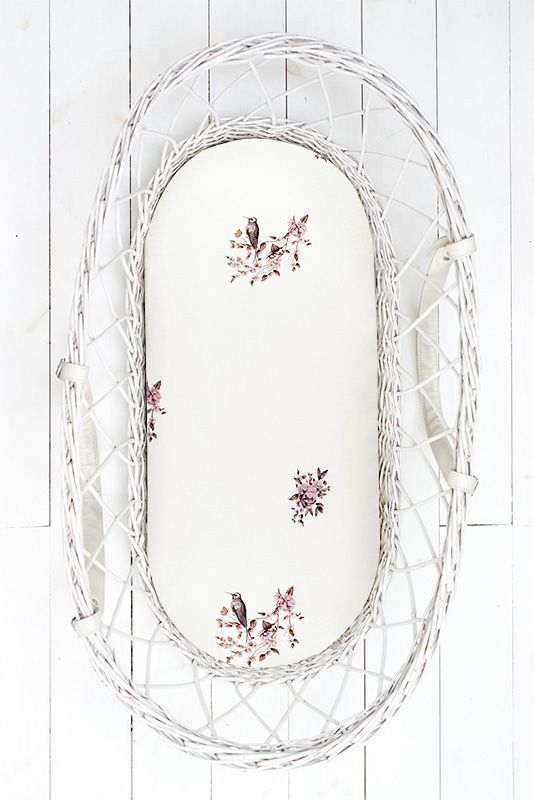 Sleepee Moses basket/carrycot fitted sheet (2pack) - Jungle Bird & Grey