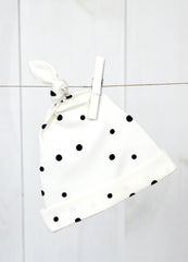 Baby Beanie Hats - Black Dots & Eucalyptus (2 pack)