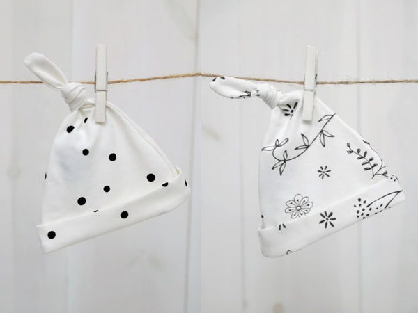 Baby Beanie Hats - Dots & Bloom (2 pack)