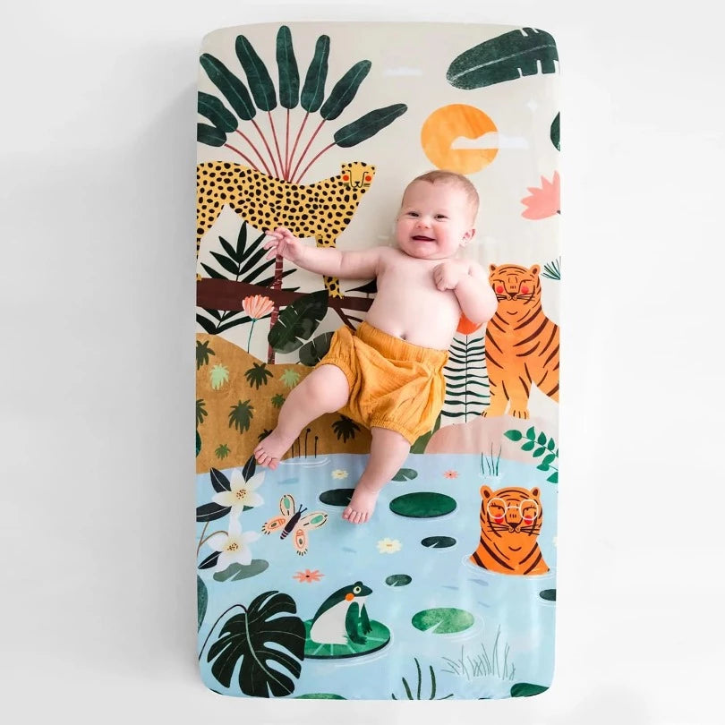Rookie Humans Fitted Sheet - In The Jungle (2 sizes)