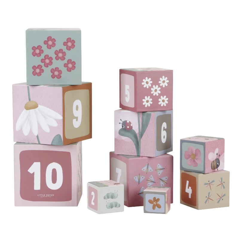Little Dutch - Cardboard Stacking Blocks - Flowers & Butterflies