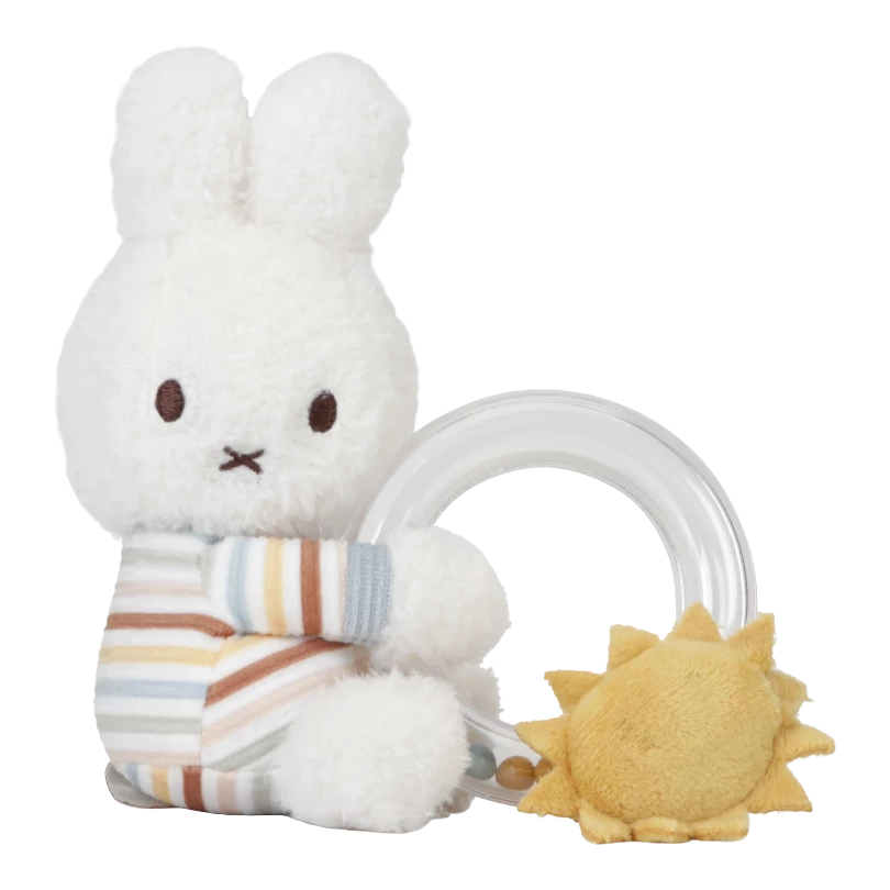 Little Dutch x Miffy Rattle Ring - Vintage Sunny Stripes