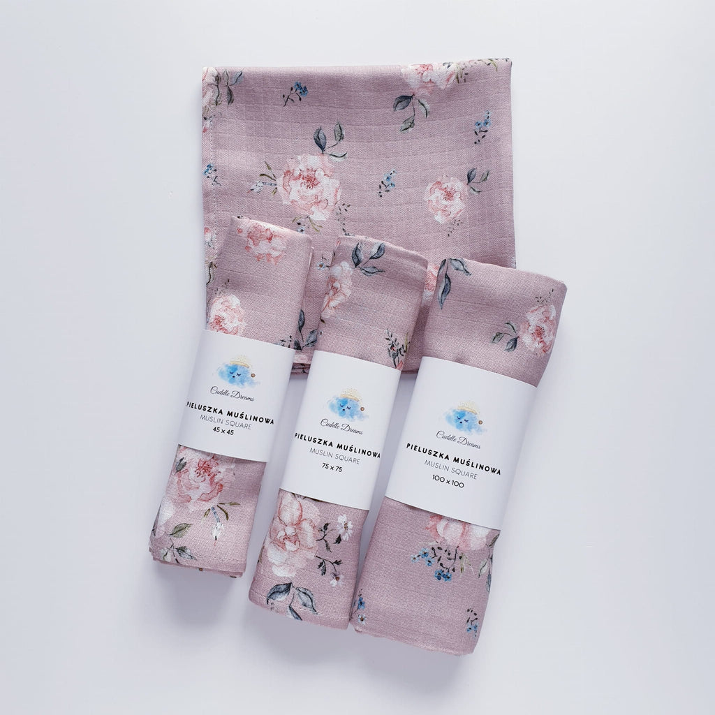 Cuddle Dreams Muslin Swaddle - Roses (2 sizes)